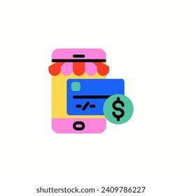 Online Shop Payment flat icon, vector sign, colorful pictogram isolated on white. Symbol, logo illustration. Flat style design
