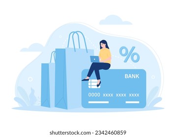 Online shop payment method trending concept flat illustration