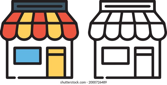 Icono de prima de compra en línea con vector plano y lineal