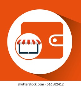 online shop save money wallet design icon vector illustration eps 10