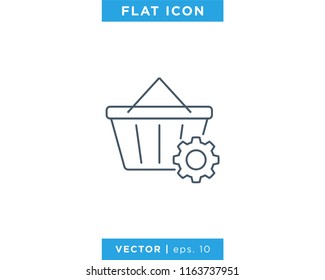 Online Shop Settings Vector Line Icon With Editable Stroke
