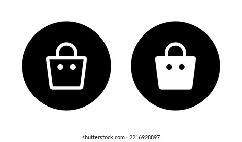 Online shop, shopping bag icon vector isolated on circle background