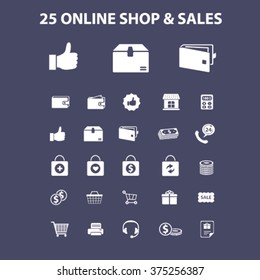 online shop, shopping, retail, cart, sales, store icons
