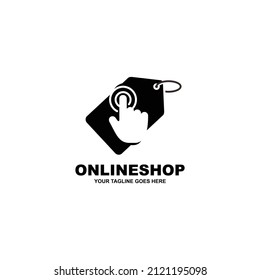 Tienda en línea simple diseño de logotipo plano ilustración vectorial