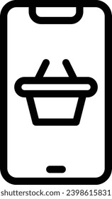 Online shop single vector line icon