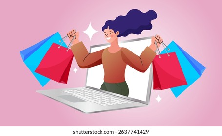 Online shop smartphone app. Mobile based marketplace. Retail business cartoon icons set. Digital marketing and advertising. Commerce platform. Buy and sell products, startup launch. vector