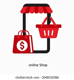 Online Shop or Store Icon Concept