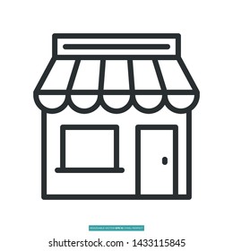 Online Shop Store Icon Vector Illustration Logo Template For Website Or Mobile App.