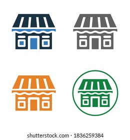 En línea, comprar, guardar icono. Gráficos vectoriales
