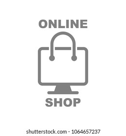 Online shop, online store logo. Logotype for business. Isolated vector illustration. EPS 10