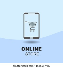 Online shop, online store logo. Logotype For business. vector illustration.