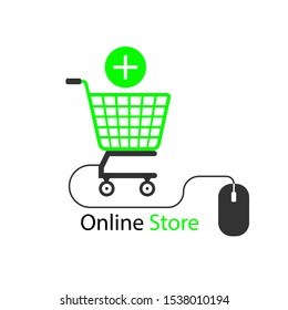 Online shop, online store logo. Logotype For business. isolated vector illustration.