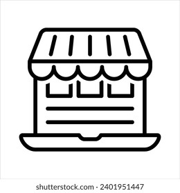 Icono vectorial de tienda en línea