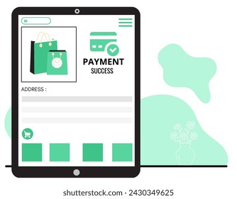 online shop success payment details vector illustration 