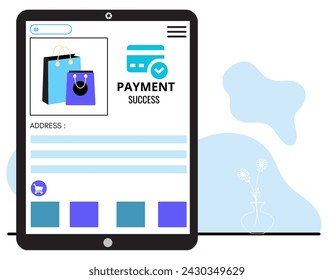 online shop success payment details vector illustration 