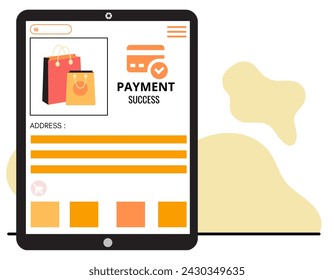online shop success payment details vector illustration 