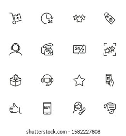 Online shop support icon set. Product delivery concept. Vector illustration can be used for topics like shopping, buying, online store