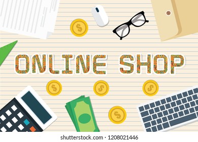 Online shop vector concept design