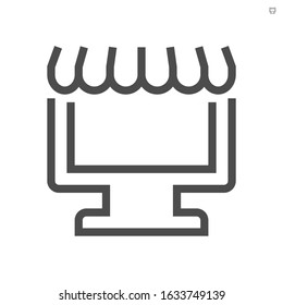 Online shop vector icon design for shopping graphic design element.