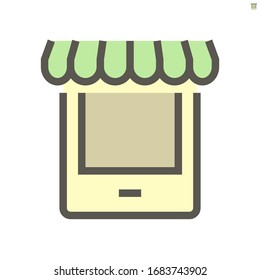 Das Online Shop Vektorillustration Icon Design für Shopping Grafik Design Element, 48X48 Pixel perfekt und editierbar Strich.