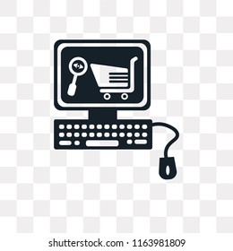 Online shop vector icon isolated on transparent background, Online shop logo concept