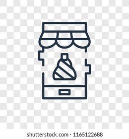 Online shop vector icon isolated on transparent background, Online shop logo concept