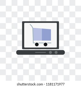 Online shop vector icon isolated on transparent background, Online shop logo concept