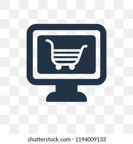 Online shop vector icon isolated on transparent background, Online shop transparency concept can be used web and mobile