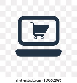 Online shop vector icon isolated on transparent background, Online shop transparency concept can be used web and mobile