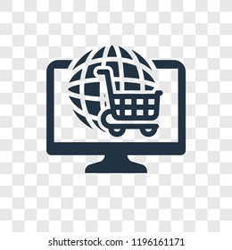 Online shop vector icon isolated on transparent background, Online shop transparency logo concept