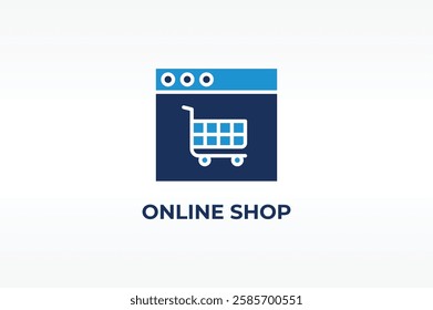 Online Shop vector, icon or logo sign isolated symbol illustration