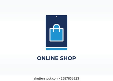 ONLINE SHOP vector, icon or logo sign isolated symbol illustration
