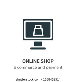 Online shop vector icon on white background. Flat vector online shop icon symbol sign from modern e commerce and payment collection for mobile concept and web apps design.