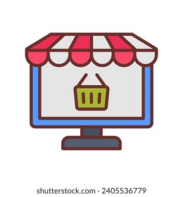 Tienda en línea en vector. Ilustración
