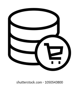 online shop vector line icon 