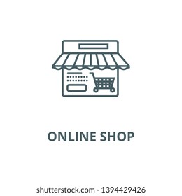 Online shop vector line icon, linear concept, outline sign, symbol