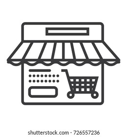 online shop vector line icon, sign, illustration on background, editable strokes