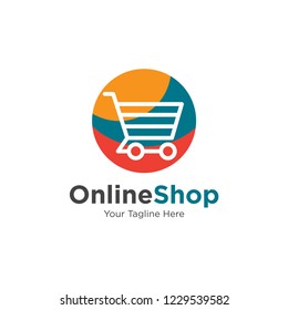 Online shop vector logo for business. Online Shop Logo Template Design Vector