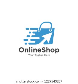 Online shop vector logo for business. Online Shop Logo Template Design Vector