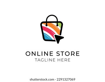 Online shop vector logo for business.