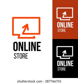 Online shop vector logo for business.