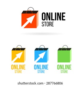 Online shop vector logo. For business.