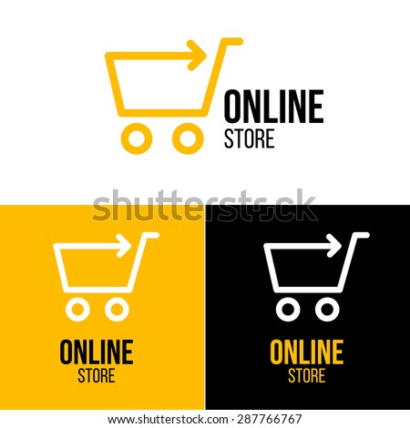 Online shop vector logo for business.