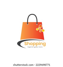 Online shop vector logo design. Perfect for Ecommerce and store web element.