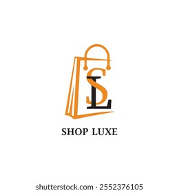 Online shop vector logo design. Shopping bag icon for online shop business logo