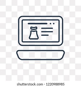 Online shop vector outline icon isolated on transparent background, high quality linear Online shop transparency concept can be used web and mobile