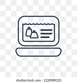 Online shop vector outline icon isolated on transparent background, high quality linear Online shop transparency concept can be used web and mobile