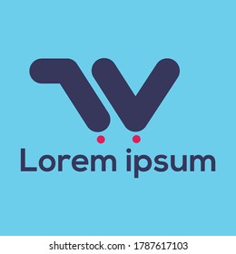 Online shop vector WV logo for business.
