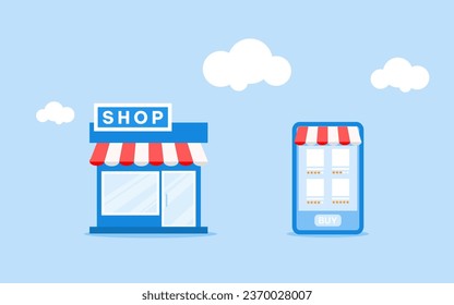 ONLINE SHOP VS OFFLINE SHOP. E COMMERCE VS TRADIOTIONAL RETAIL. MARKET COMPETITION IN THE DIGITAL ERA WHERE TRADITIONAL SHOPS HAVE TO BE OVERTAKEN BY E-COMMERCE. ONLINE SHOP AS AN ALTERNATVE TO SHOP.