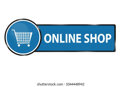 Online Shop Web Button With Shopping Cart